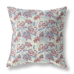 26” Red Blue Roses Indoor Outdoor Throw Pillow - 606114021049 26” Red Blue Roses Indoor Outdoor Throw Pillow - 606114021049