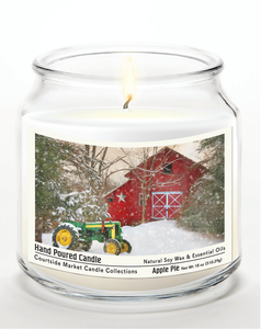 Courtside Market Winter at the Barn Candle Glass Jar with Glass Lid