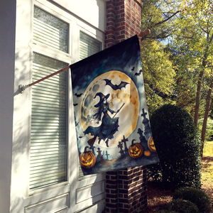 Flying Witch Spooky Halloween House Flag