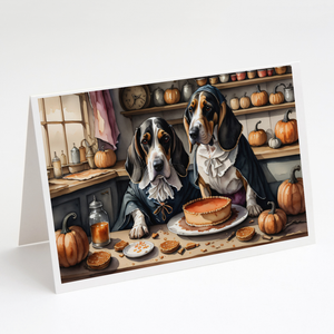 Basset Hound Fall Kitchen Pumpkins Greeting Cards Pack of 8