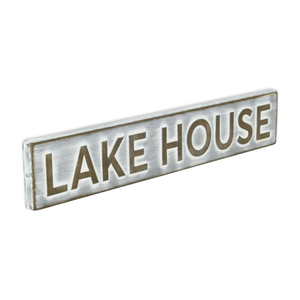 5" X 24" Gray and Brown Lake House Metal Wall Decor