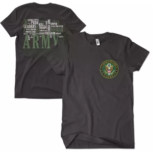 Army Words Men's T-Shirt Black 2-Sided