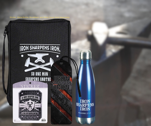 Bible Case Iron Sharpens Iron Black Lrg