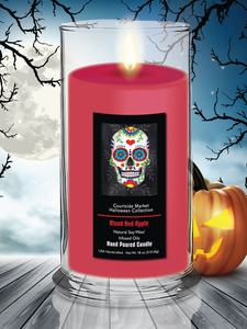 Courtside Market Sugar Skull 3 Verticle Status Candle Glass