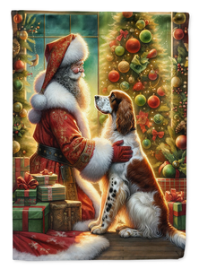English Setter and Santa Claus Garden Flag