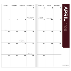 2026-2027 Classic Oak Small Monthly Pocket Planner