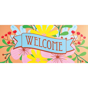 Doormat Insert Flowers Welcome