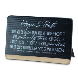 Tabletop Plaque Hope Trust Dark Brown