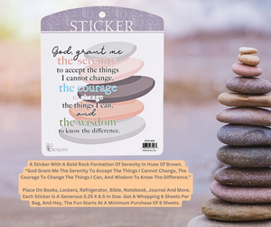 Sticker Rocks Serenity Prayer