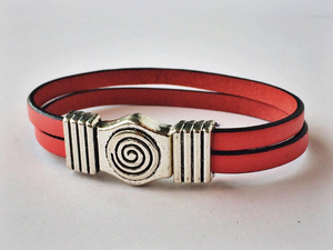 Spiral Leather Bracelet (Silver or Brass)