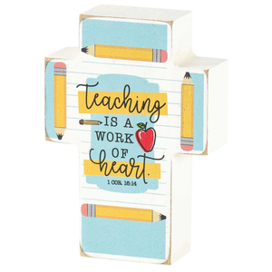 TTOP TEACHING IS A WORK MDF WHT 4"H