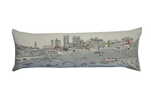 45" White Nashville Daylight Skyline Lumbar Decorative Pillow - 606114643401