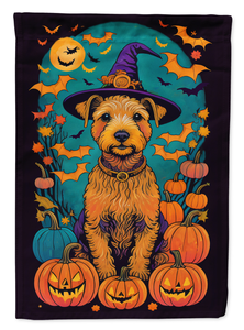 Lakeland Terrier Witchy Halloween Garden Flag