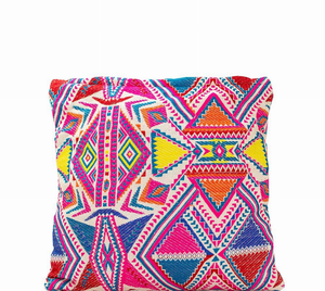 Pink Geometric Pattern Cushion Cover