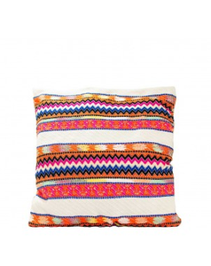 Pink/Orange/Blue Jacquard Cushion Cover