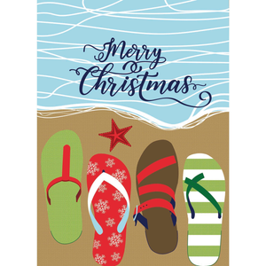 Garden Merry Christmas Sandles Flag