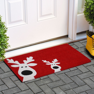 Calloway Mills Christmas Peeking Reindeer Doormat