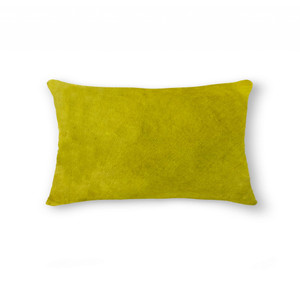 Homeroots Home Decor 12 X 20 X 5 Inches Yellow Cowhide Pillow