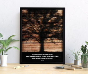 Framed Wall Art I Am The Vine John 15:5