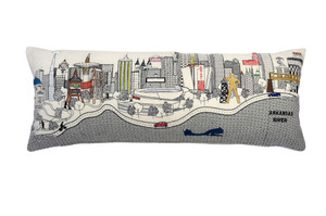 24" White Tulsa Daylight Skyline Lumbar Decorative Pillow - 606114644149