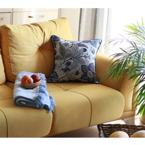 Blue Botanical Pattern Jacquard Throw Pillow - 808230076600 Blue Botanical Pattern Jacquard Throw Pillow - 808230076600