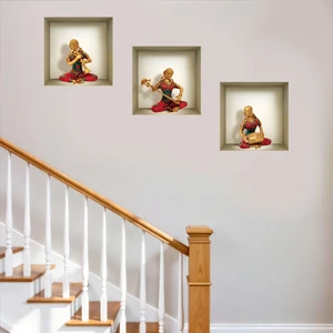 Set of Three Anna Niche 3D Square Peel and Stick Wall Decals