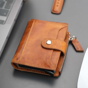 Glenrock Brown Leather Pop-up Cardholder Wallet