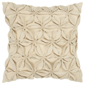 Cream Pinwheel Floral Petal Down Filled Throw Pillow - 808230114876
