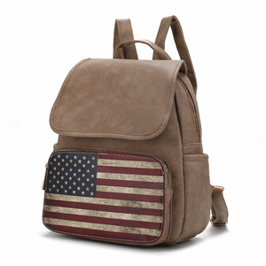 Regina Printed Flag Vegan Leather Women's Backpack