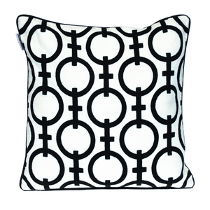 Parkland Collection Transitional Geometric Black 20" x 20" Pillow