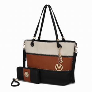 Vallie Color-Block Vegan Leather Women's Tote Bag