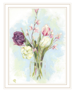 Flower Farm Bouquet White Framed Print Wall Art