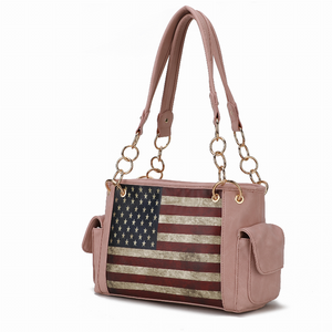 Alaina Vegan Leather Women's Flag Shoulder Bag
