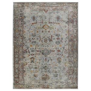 3' X 5' Gray Rust And Brown Medallion Area Rug