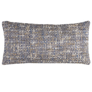 Blue Gray Metallic Nubby Textured Lumbar Pillow - 808230115446