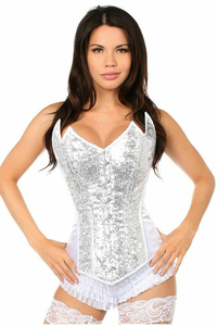 Top Drawer Sequin Pointed Top Steel Boned Corset