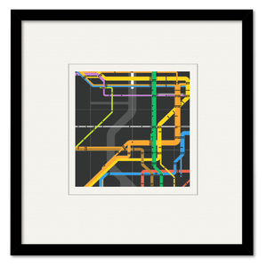Courtside Market Subway Graphic-Abstract Line Framed Art
