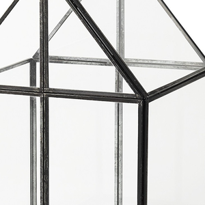 8" Black And Clear Glass And Metal Box