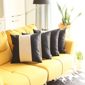 Set Of 4 Black And White Center Pillow Covers - 808230027817 Set Of 4 Black And White Center Pillow Covers - 808230027817