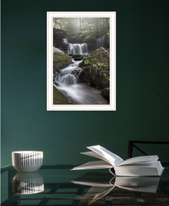 Ricketts Waterfall White Framed Print Wall Art
