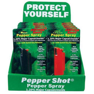 12 Pepper Shot 1.2% Mc Sprays With Counter Display