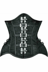 Top Drawer Brocade Steel Boned Underbust Corset with Buckles