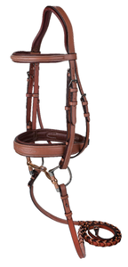 Laureate by Henri de Rivel Fancy Stitched Bridle with Wide Caveson and Laced Reins