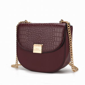 Brooklyn Crocodile Embossed Vegan Leather Women's Shoulder Bag