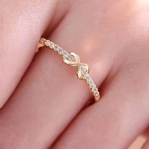 Infinite Love Ring with parade of CZ Diamonds