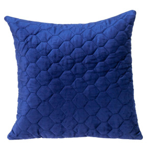 Homeroots Home Decor Blue Tufted Velvet Quilted Throw Pillow, 20 x 20 x 4 Inches
