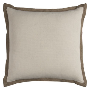 Homeroots Home Decor Ivory Beige and Natural Jute Throw Pillow, Ivory Beige and Natural, 22 x 22 Inches