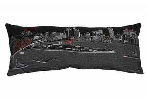 35" Black Memphis Nighttime Skyline Lumbar Decorative Pillow - 606114642862