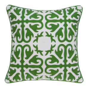 20" x 7" x 20" Traditional Green and White Accent Pillow Cover With Poly Insert - 4512822761558