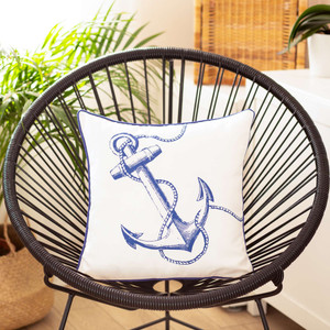 Blue Bold Anchor Nautical Throw Pillow - 808230076792 Blue Bold Anchor Nautical Throw Pillow - 808230076792